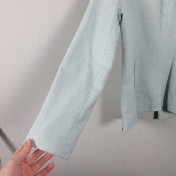 Club Monaco Blazer Women Light Green Open Wool Blend Career Office Work 506 - Picture 10 of 15